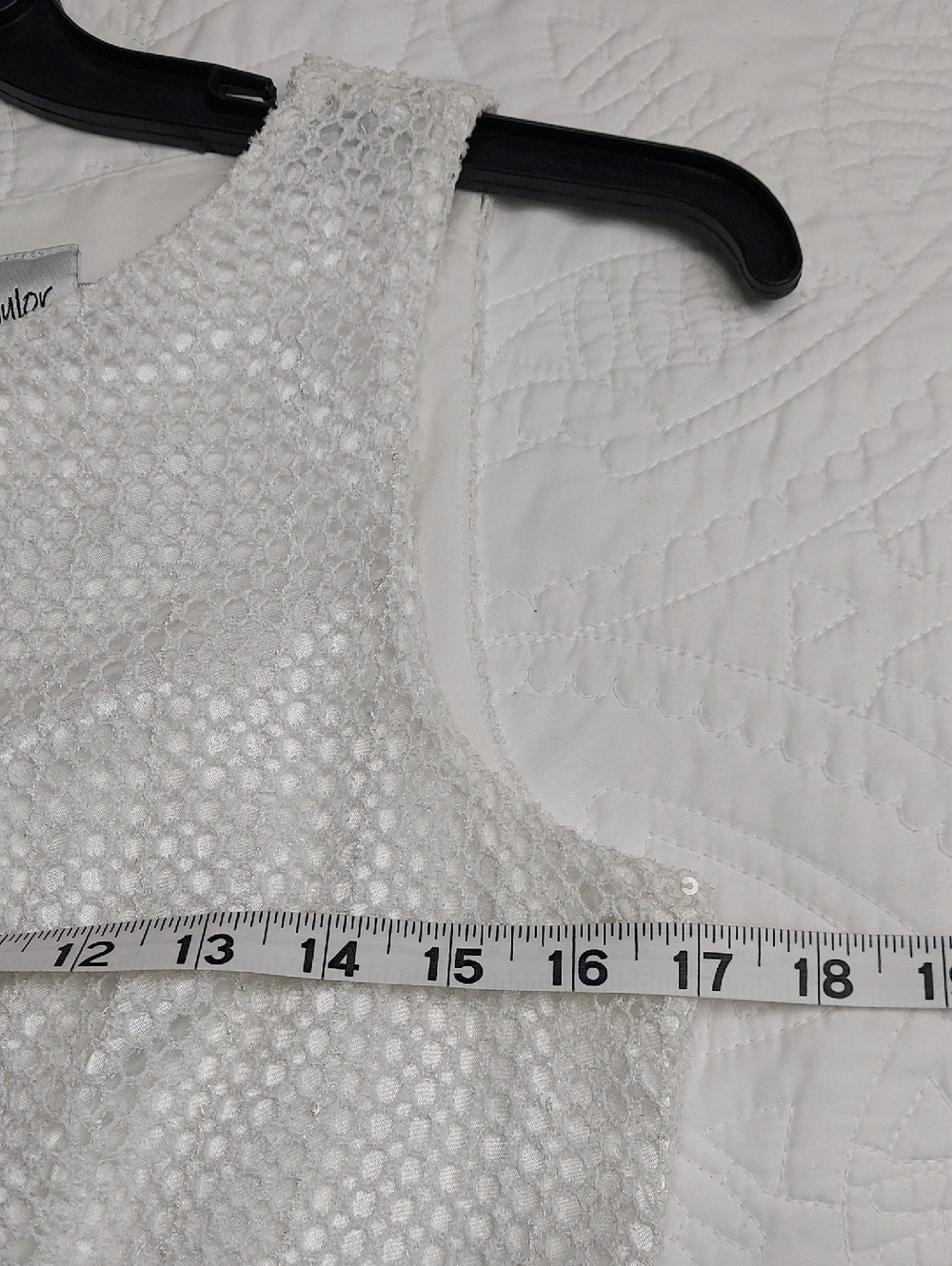 J. Taylor White Sleeveless A-Line Dress with Irredecent Sequins Size 6 Like New▪ - Picture 9 of 10